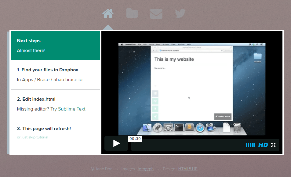 Brace.io - 連結 Dropbox 架設個人網站,線上直接修改程式碼 - 電腦王阿達 Brace.io - 連結 Dropbox 架設個人網站,線上直接修改程式碼 - 電腦王阿達