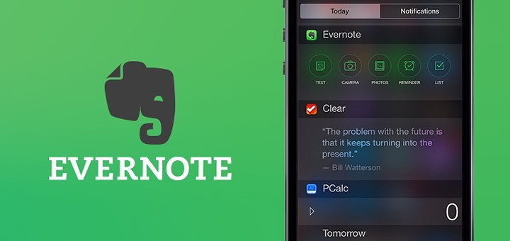 【免JB】十款免費 iOS 8 通知中心 Widget APP 推薦! - 電腦王阿達 evernote-widget-bp-720x340