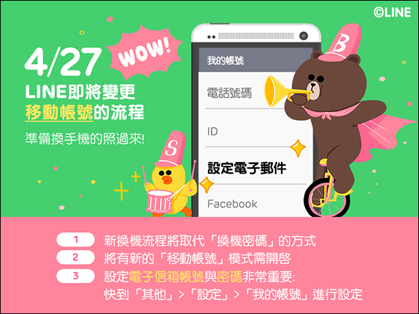 掰掰換機密碼!4/27起LINE推全新移動帳號流程 - 電腦王阿達 123