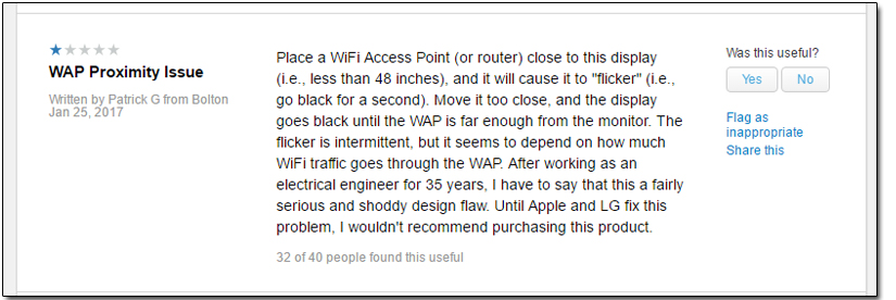 Apple 官網販售 LG 5K 顯示器在 WiFi 路由器旁失靈,解決方法:遠離路由器兩公尺 - 電腦王阿達 Apple 官網販售 LG 5K 顯示器在 WiFi 路由器旁失靈,解決方法:遠離路由器兩公尺 - 電腦王阿達