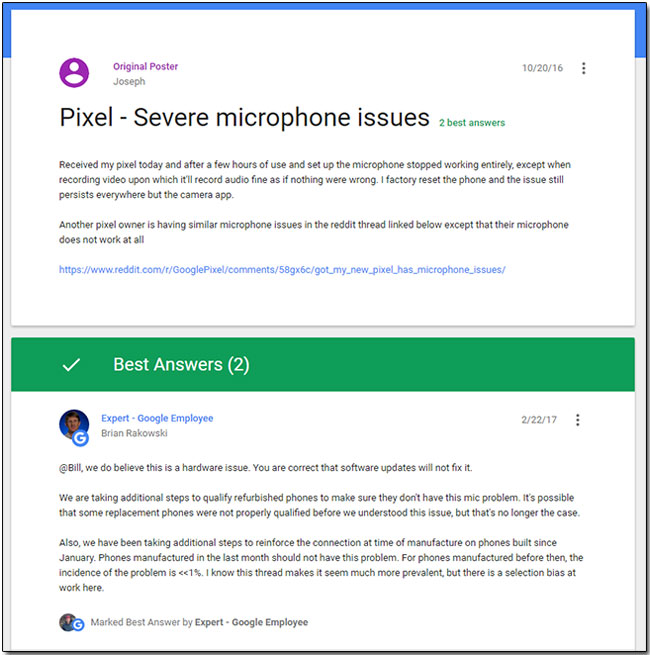 Google Pixel 災情頻傳，不只過去的軟體問題，這回連麥克風都故障 - 電腦王阿達