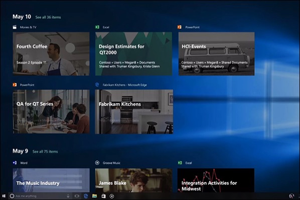 Windows 10 Timeline Windows 10 Timeline