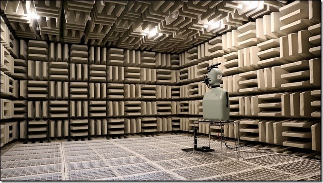 1_Showing the anechoic chamber with professional dummy tester 1_Showing the anechoic chamber with professional dummy tester