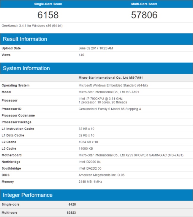 Core i7-7800X 等處理器分數於 GeekBench 資料庫曝光,均有力敵 Ryzen 系列的表現 - 電腦王阿達 Core i7-7800X 等處理器分數於 GeekBench 資料庫曝光,均有力敵 Ryzen 系列的表現 - 電腦王阿達