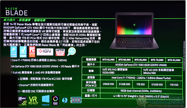 新款 Razer Blade 遊戲筆電即將在台上市,內斂中隱藏剽悍戰鬥性格 - 電腦王阿達 新款 Razer Blade 遊戲筆電即將在台上市,內斂中隱藏剽悍戰鬥性格 - 電腦王阿達