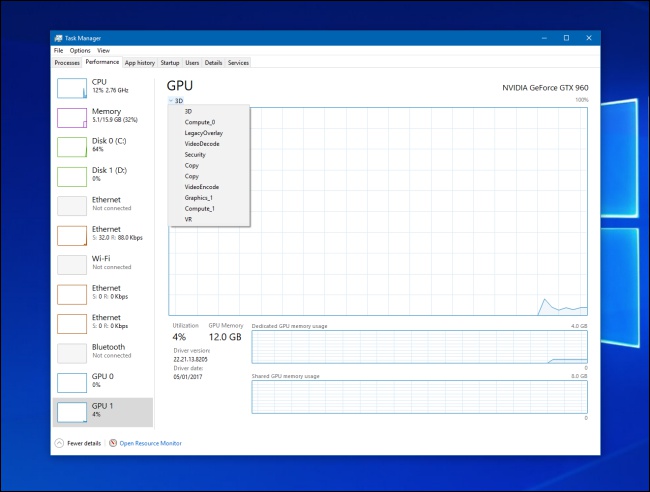 Windows 10 預覽版新功能： 工作管理員 開始支援偵測 GPU 使用率 - 電腦王阿達