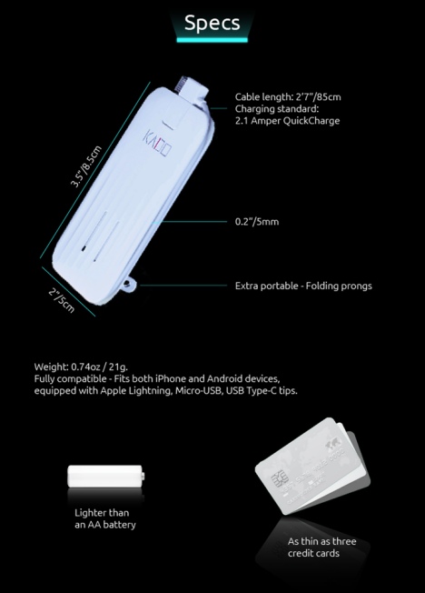 全球最薄,只比信用卡厚一點的 KADO 充電器問世 - 電腦王阿達 全球最薄,只比信用卡厚一點的 KADO 充電器問世 - 電腦王阿達