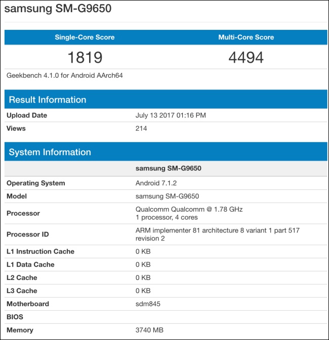 Samsung SM-G9650 Samsung SM-G9650