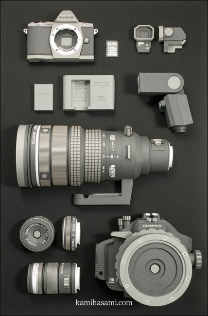 日本神人用紙張做出逼真 OLYMPUS OM-D E-M5 相機與配件，鏡頭甚至做到能拆裝 - 電腦王阿達