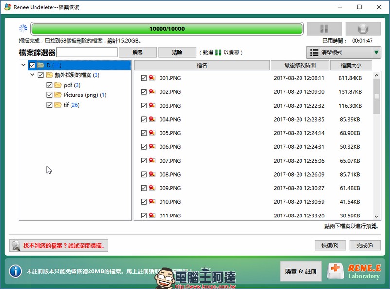 支援雙平台的檔案救援軟體 Renee Undeleter ,幫你找回在系統內因為被刪除或格式化的回憶 - 電腦王阿達 支援雙平台的檔案救援軟體 Renee Undeleter ,幫你找回在系統內因為被刪除或格式化的回憶 - 電腦王阿達