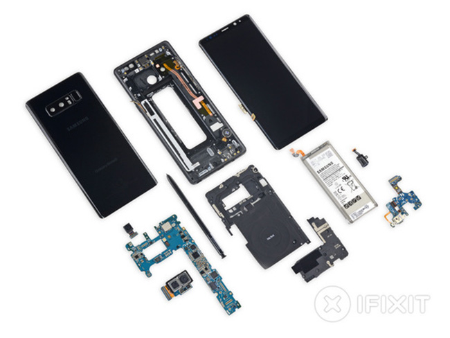 iFixit 拆解 Samsung Galaxy Note 8 :安全性更好,四鏡頭讓人驚艷 - 電腦王阿達 iFixit