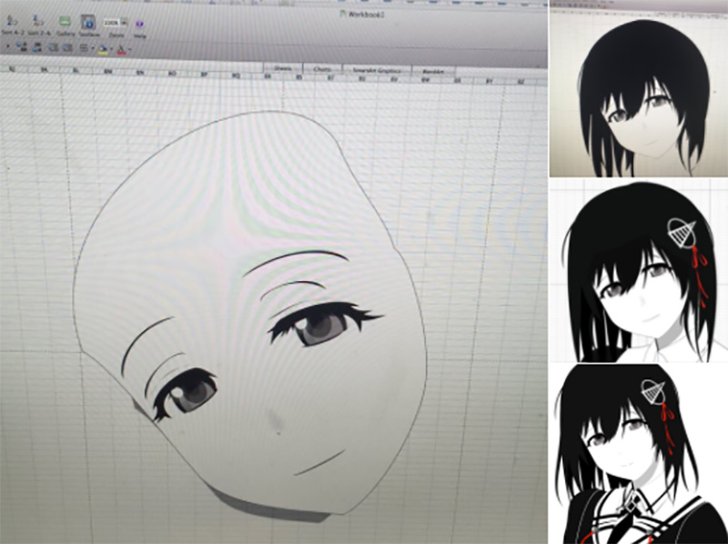 日本強者用 Excel 來繪製各種 CG 圖, Anime 風格難不倒他 - 電腦王阿達 日本強者用 Excel 來繪製各種 CG 圖, Anime 風格難不倒他 - 電腦王阿達