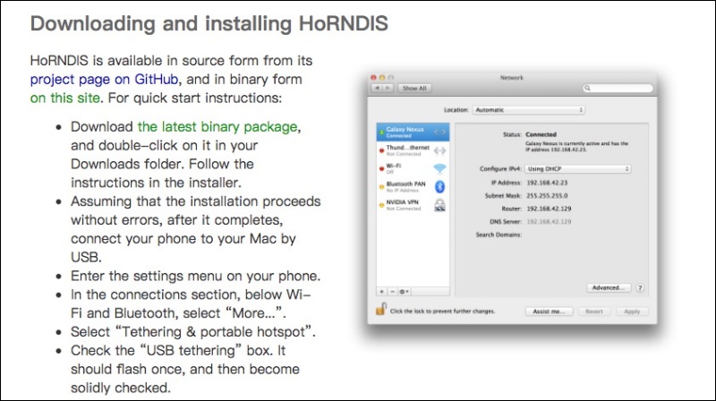 HoRNDIS 助你在 Mac 上使用 Android 手機透過 USB 分享來的網路 - 電腦王阿達 HoRNDIS 助你在 Mac 上使用 Android 手機透過 USB 分享來的網路 - 電腦王阿達