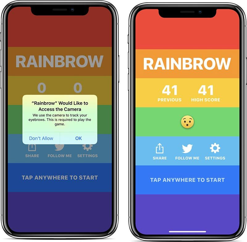 iPhone X 專屬遊戲 Rainbrow ,用擠眉弄眼發揮臉部辨識功能 - 電腦王阿達 iPhone X 專屬遊戲 Rainbrow ,用擠眉弄眼發揮臉部辨識功能 - 電腦王阿達