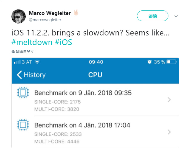國外開發者實測發現 iOS 11.2.2 更新將使效能降低手機變慢 - 電腦王阿達 國外開發者實測發現 iOS 11.2.2 更新將使效能降低手機變慢 - 電腦王阿達