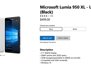 Microsoft 美國官方線上商店重新上架 Lumia 950 XL 等 Lumia 系列智慧型手機