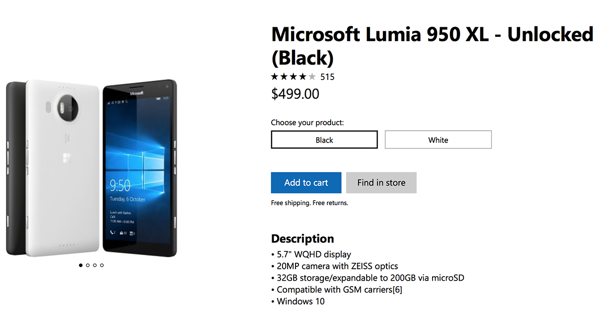 Microsoft 美國官方線上商店重新上架 Lumia 950 XL 等 Lumia 系列智慧型手機 - 電腦王阿達 Microsoft 美國官方線上商店重新上架 Lumia 950 XL 等 Lumia 系列智慧型手機 - 電腦王阿達