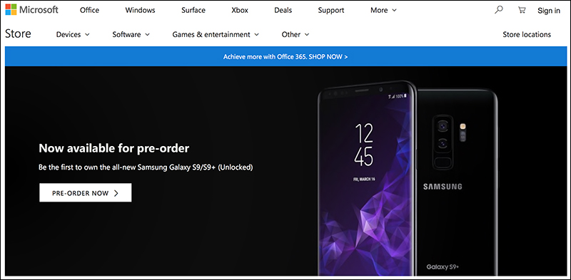 美國微軟商城上架 Samsung Galaxy S9 / S9+：預載微軟 Launcher 及應用程式 - 電腦王阿達