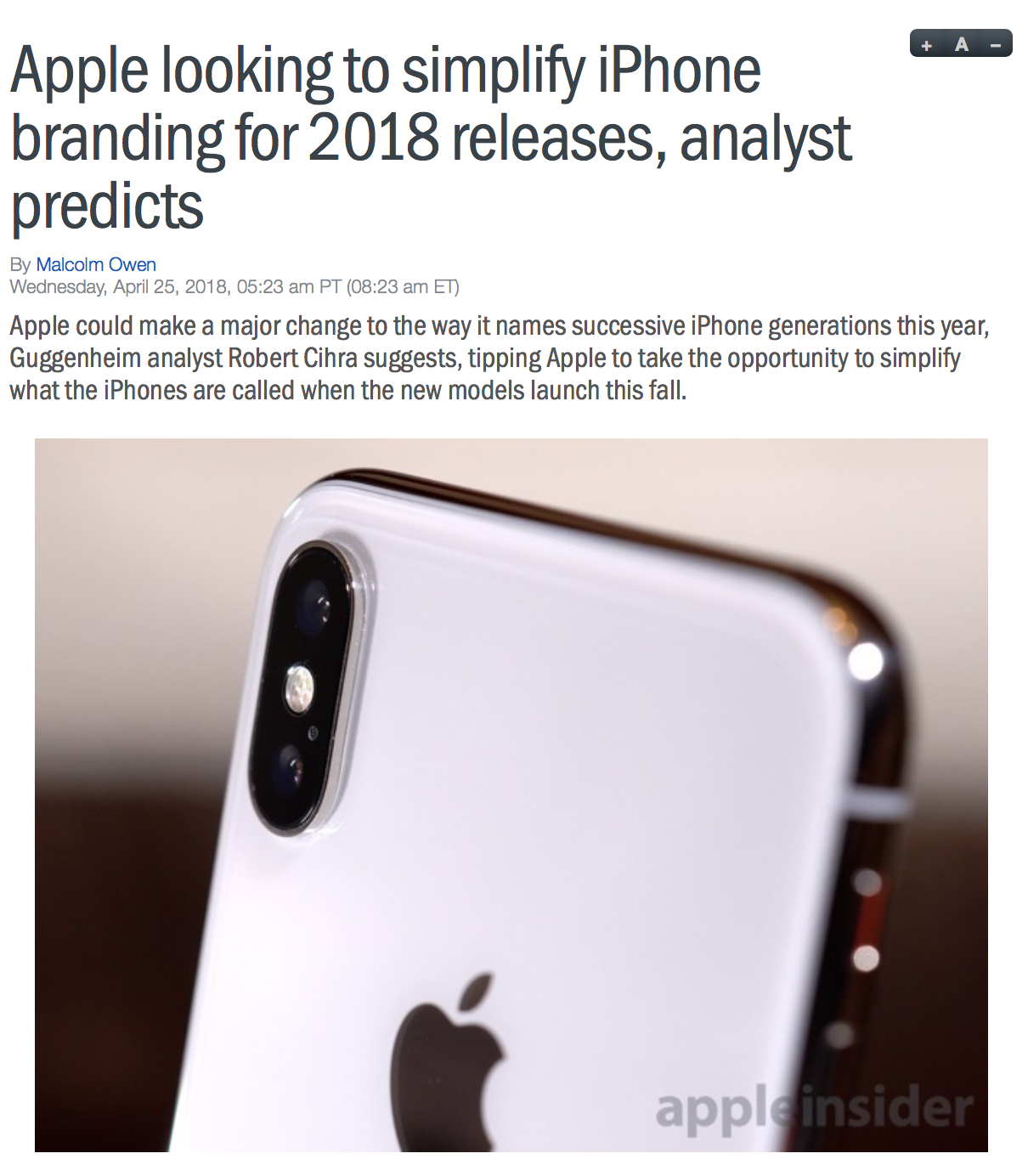 傳聞 Apple 今年將簡化新機命名方式，就叫作 iPhone 和 iPhone X ？ - 電腦王阿達