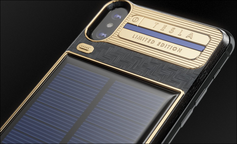 CAVIAR 推出「 Tesla 」客製化 iPhone X ，內建太陽能充電板 - 電腦王阿達