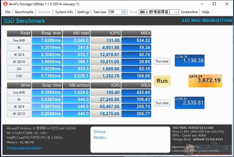 AGI 960GB SSD 測速 - 09 AGI 960GB SSD 測速 - 09