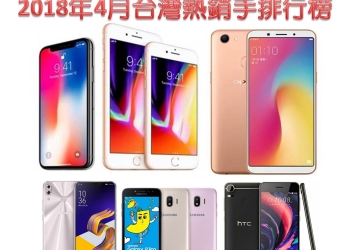 台灣四月份熱銷手機排行榜