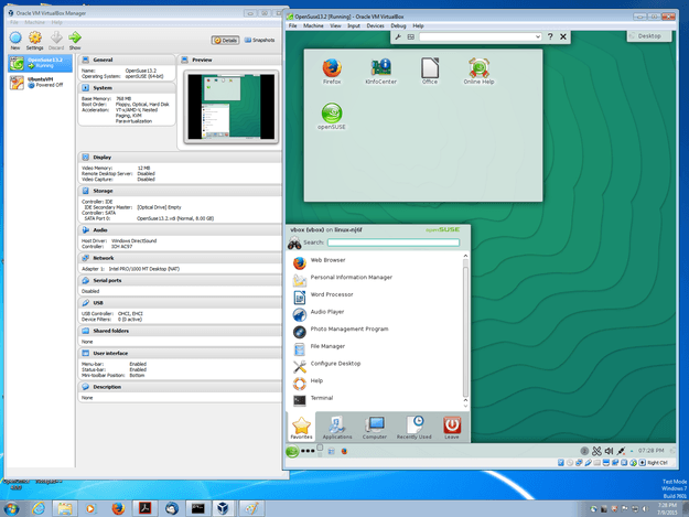 OpenSuse13 2 on Windows 7