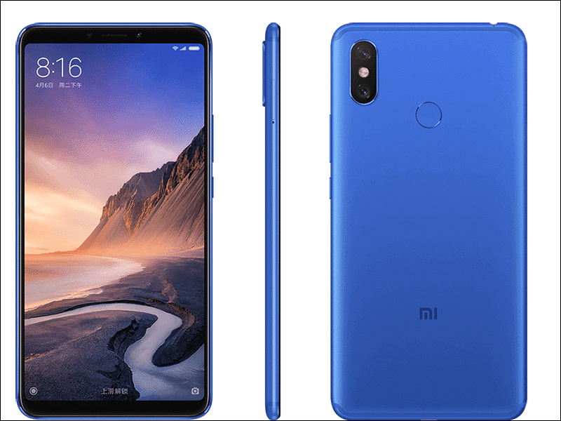 小米 Max 3 正式亮相: 6.9吋超大螢幕、5,500mAh 大電量,支援 QC3.0 快速充電 - 電腦王阿達 小米 Max 3 正式亮相: 6.9吋超大螢幕、5,500mAh 大電量,支援 QC3.0 快速充電 - 電腦王阿達