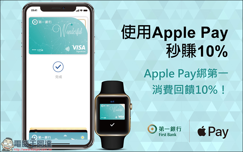 第一銀行 「 GLORY+ 世界卡 」 開箱使用心得，綁定 Apple Pay 消費享 10% 刷卡金回饋 - 電腦王阿達