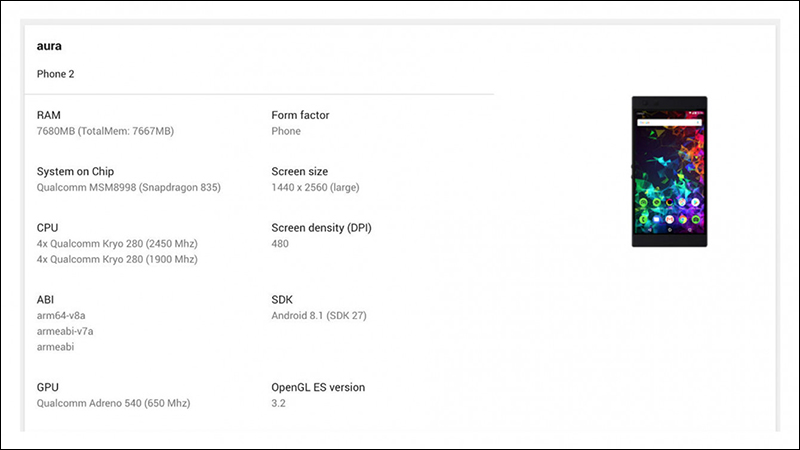 Razer Phone 2 規格 曝光?疑將維持搭載高通 S835 處理器 - 電腦王阿達 Razer Phone 2 規格 曝光?疑將維持搭載高通 S835 處理器 - 電腦王阿達