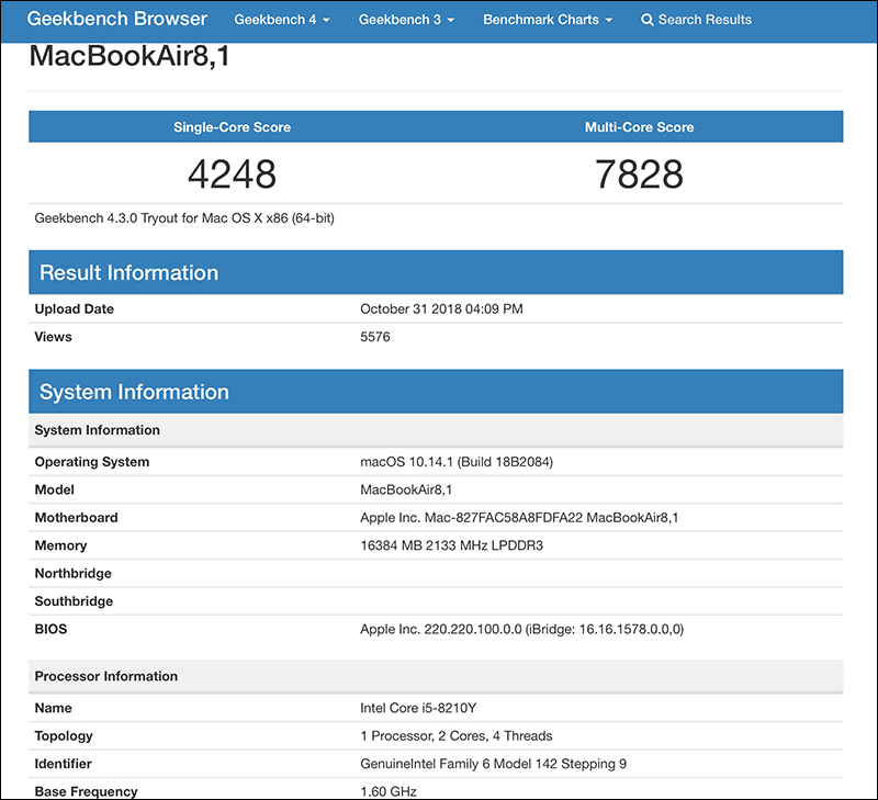 2018 MacBook Air Geekbench 跑分 完勝 MacBook - 電腦王阿達 2018 MacBook Air Geekbench 跑分 完勝 MacBook - 電腦王阿達