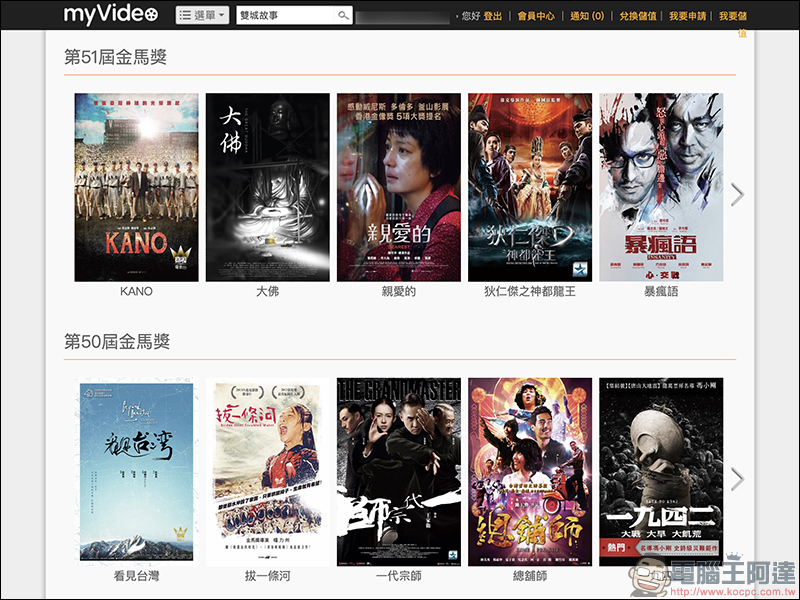 myVideo 推出「金馬獎55週年回顧」專區,歷年得獎強片 7 天免費看! - 電腦王阿達 myVideo 推出「金馬獎55週年回顧」專區,歷年得獎強片 7 天免費看! - 電腦王阿達