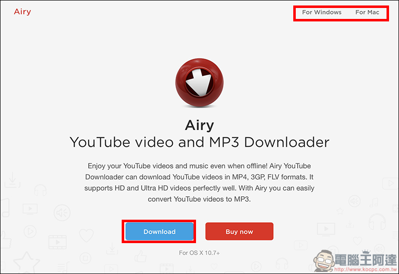 YouTube 1080p 高畫質影片 免費下載 App : Airy (Mac/Windows適用) - 電腦王阿達 YouTube 1080p 高畫質影片 免費下載 App : Airy (Mac/Windows適用) - 電腦王阿達