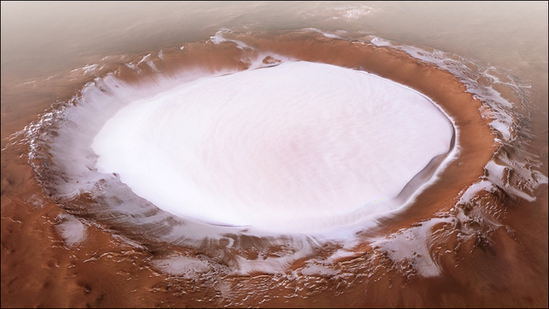 火星也有溜冰場 ！來自火星快車號回傳多張照片發現一英里深的冰坑 - 電腦王阿達