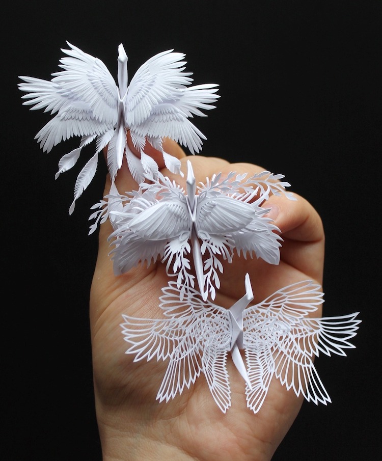 創意摺紙，每隻紙鶴的羽毛都栩栩如生 - 電腦王阿達
