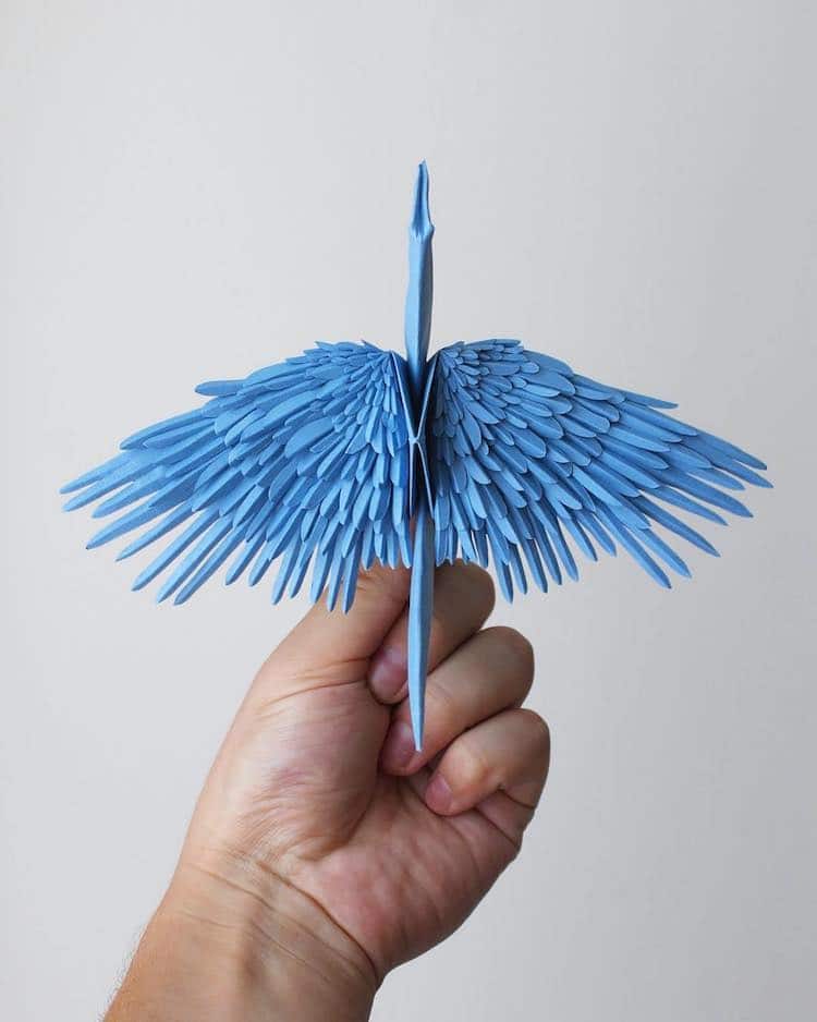 創意摺紙，每隻紙鶴的羽毛都栩栩如生 - 電腦王阿達
