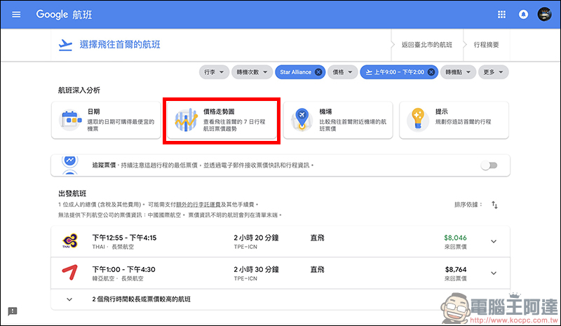 Google航班 正式在台上線:查詢機票更方便、還能追蹤機票價格走勢!(使用教學) - 電腦王阿達 Google航班 正式在台上線:查詢機票更方便、還能追蹤機票價格走勢!(使用教學) - 電腦王阿達