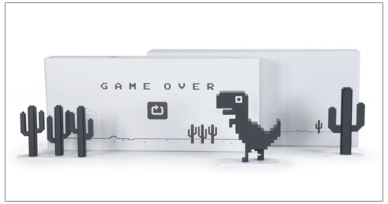 苦中作樂的 Chrome 離線小恐龍《 T-Rex Dino 》 推出實體公仔組合包 - 電腦王阿達