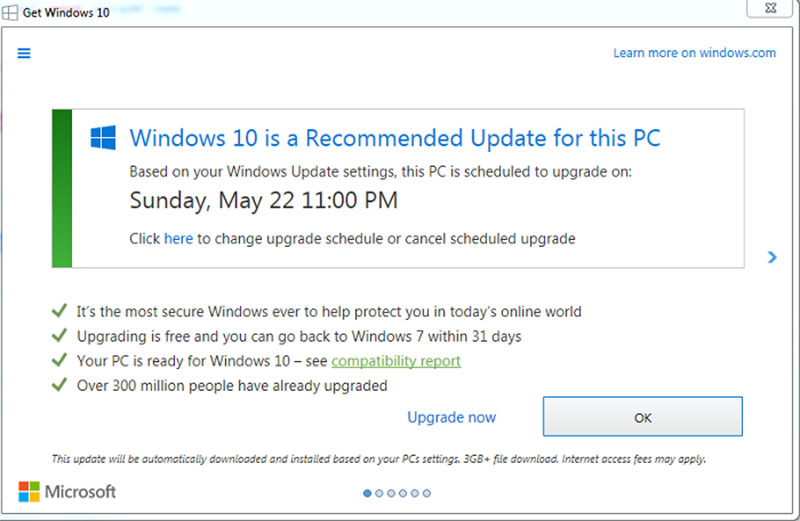 Microsoft 下個月起將開始向 Windows 7 使用者推送通知，催促早日升級 - 電腦王阿達