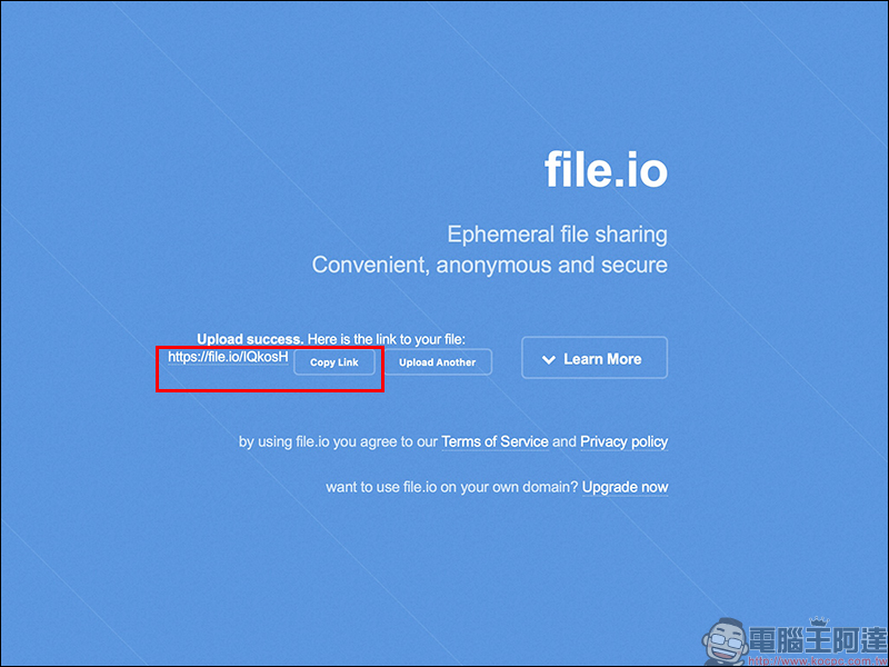 File.io 匿名安全免費空間 :一次性下載連結,用完自動失效不留痕跡 - 電腦王阿達 File.io 匿名安全免費空間 :一次性下載連結,用完自動失效不留痕跡 - 電腦王阿達