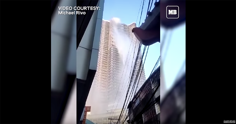 菲律賓強震 威力讓樓頂泳池瞬間變身城市大瀑布（影片） - 電腦王阿達