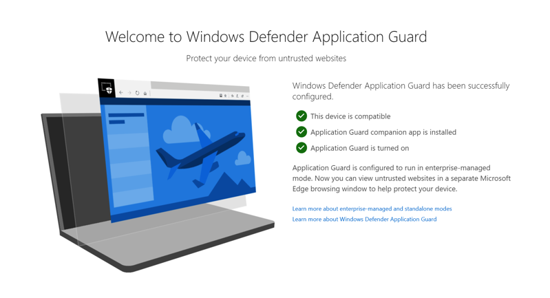 Windows defender application guard