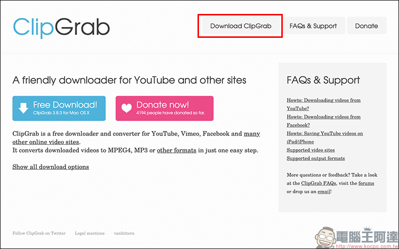 ClipGrab 免費影音免費下載工具 :支援 YouTube、 Facebook 、Instagram 等多平台影片下載 - 電腦王阿達 ClipGrab 免費影音免費下載工具 :支援 YouTube、 Facebook 、Instagram 等多平台影片下載 - 電腦王阿達
