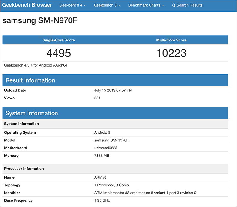 三星 Galaxy Note 10 Exynos 9825 處理器 GeekBench 跑分曝光 - 電腦王阿達 三星 Galaxy Note 10 Exynos 9825 處理器 GeekBench 跑分曝光 - 電腦王阿達
