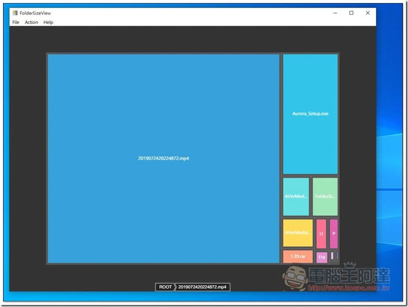 Folder Size View 採圖形化呈現設計,快速檢視資料夾內各檔案大小的免費工具 - 電腦王阿達 Folder Size View ,0