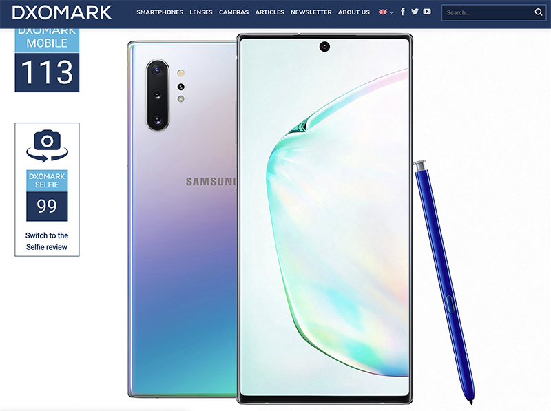 DxOMark 雙冠,三星 Galaxy Note10+ 5G DxOMark 雙冠,三星 Galaxy Note10+ 5G