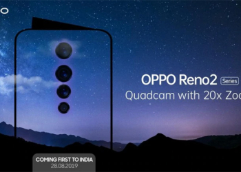 OPPO Reno 2 將在 8/28 於印度發表，四鏡頭與彈出式前鏡頭同時擁有
