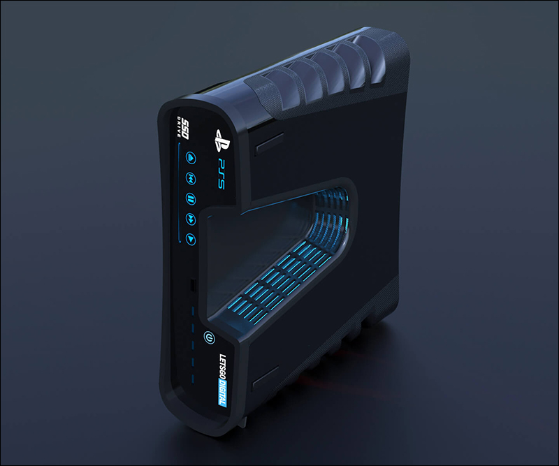 外媒以 PlayStation 5 外觀設計專利製作 3D 渲染圖 - 電腦王阿達