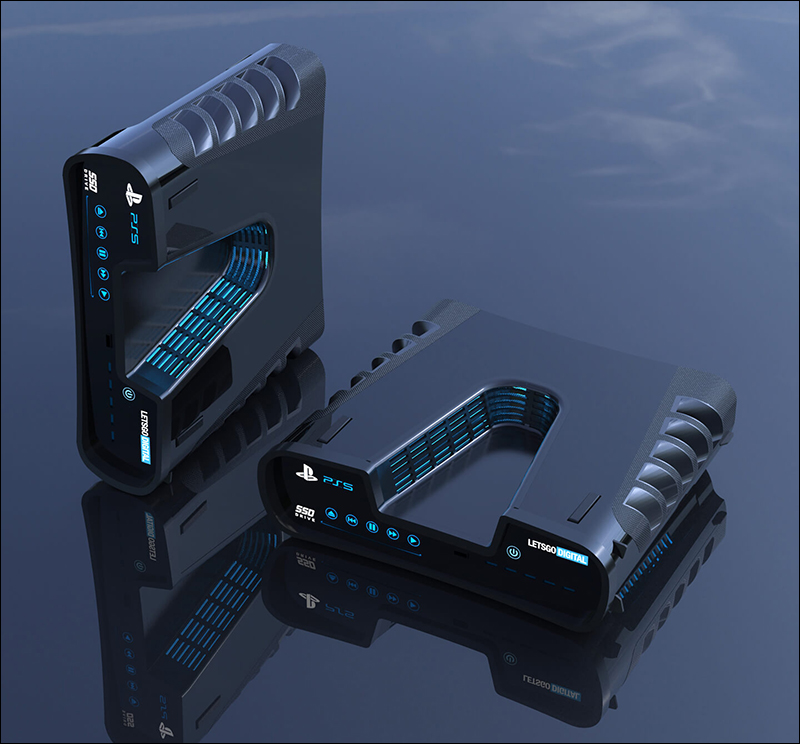 外媒以 PlayStation 5 外觀設計專利製作 3D 渲染圖 - 電腦王阿達
