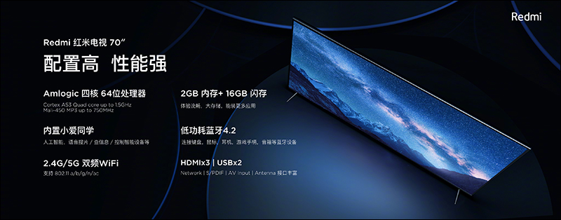 Redmi 紅米電視 70" 發表,4K HDR 高畫質 、智能語音操作系統、 2 秒開機,售價只要約 16,900 元!(同場加映: RedmiBook 14 增強版升級 Intel 第 10 代 Core 處理器) - 電腦王阿達 Redmi 紅米電視 70" 發表,4K HDR 高畫質 、智能語音操作系統、 2 秒開機,售價只要約 16,900 元!(同場加映: RedmiBook 14 增強版升級 Intel 第 10 代 Core 處理器) - 電腦王阿達